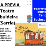 TEATRO NO CENTROSOCIOCULTURAL DO CORGO. " CITA PREVIA"